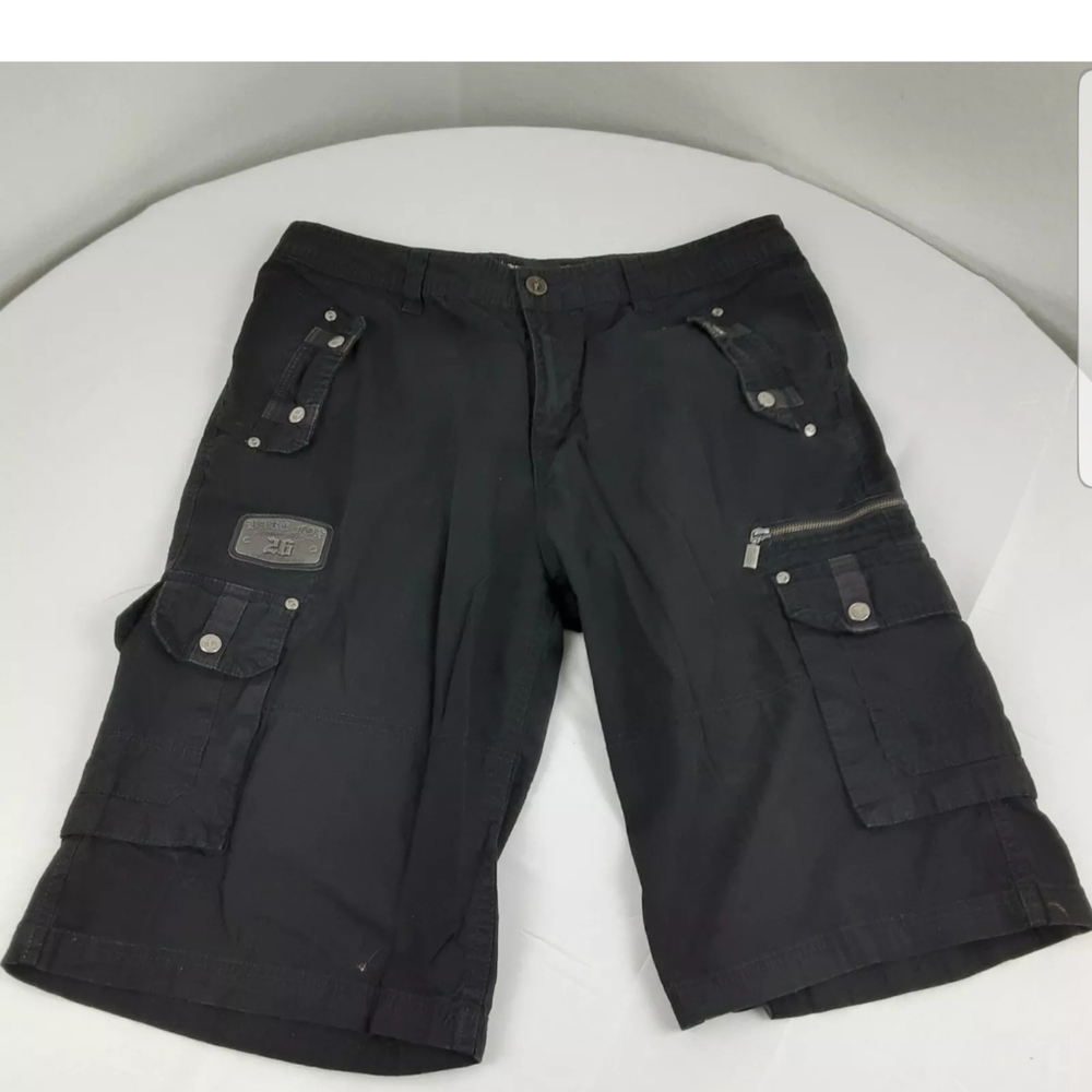 Bare Fox Shorts Adult 36 Black Skateboarding Punk Street Hip Hop Cargo Zipper